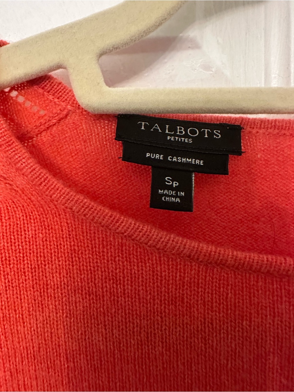Talbots Coral-Red Crewneck Sweater - Picture 3 of 3